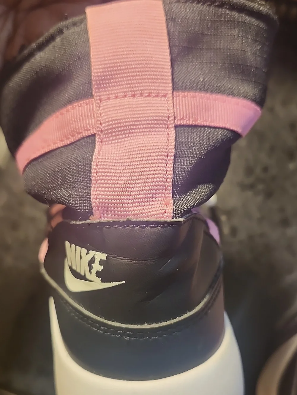 Nike Girls Black and Pink Lace-Up Winter Boots